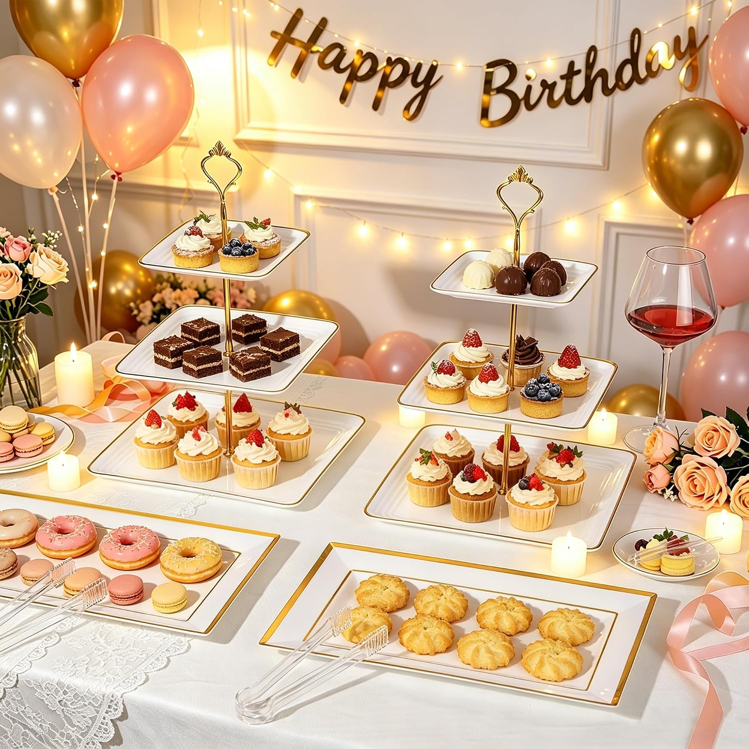 Detalle 2 de Square Dessert Display Set, 3-Tier