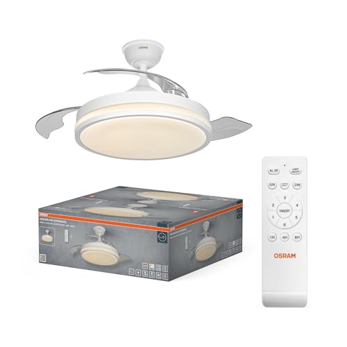 Detalle de OSRAM Ventilador de techo LED Blanco: silencioso, control remoto y luz ajustable