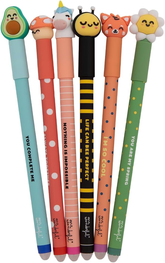 Mr. Wonderful – Set di 6 Penne Cancellabili Bo-Bo (Animali) | Idea Regalo Originale