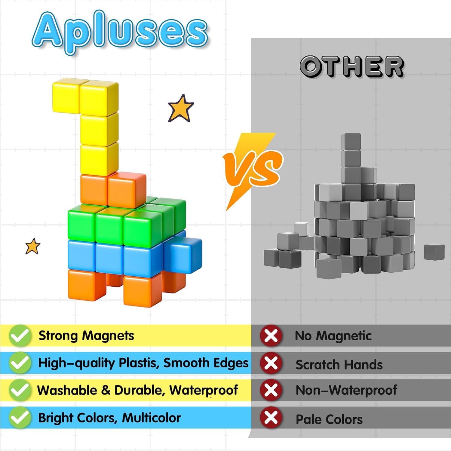 Thumbnail 6 de Apluses 42PCS Magnetic Blocks set for ages 3–5