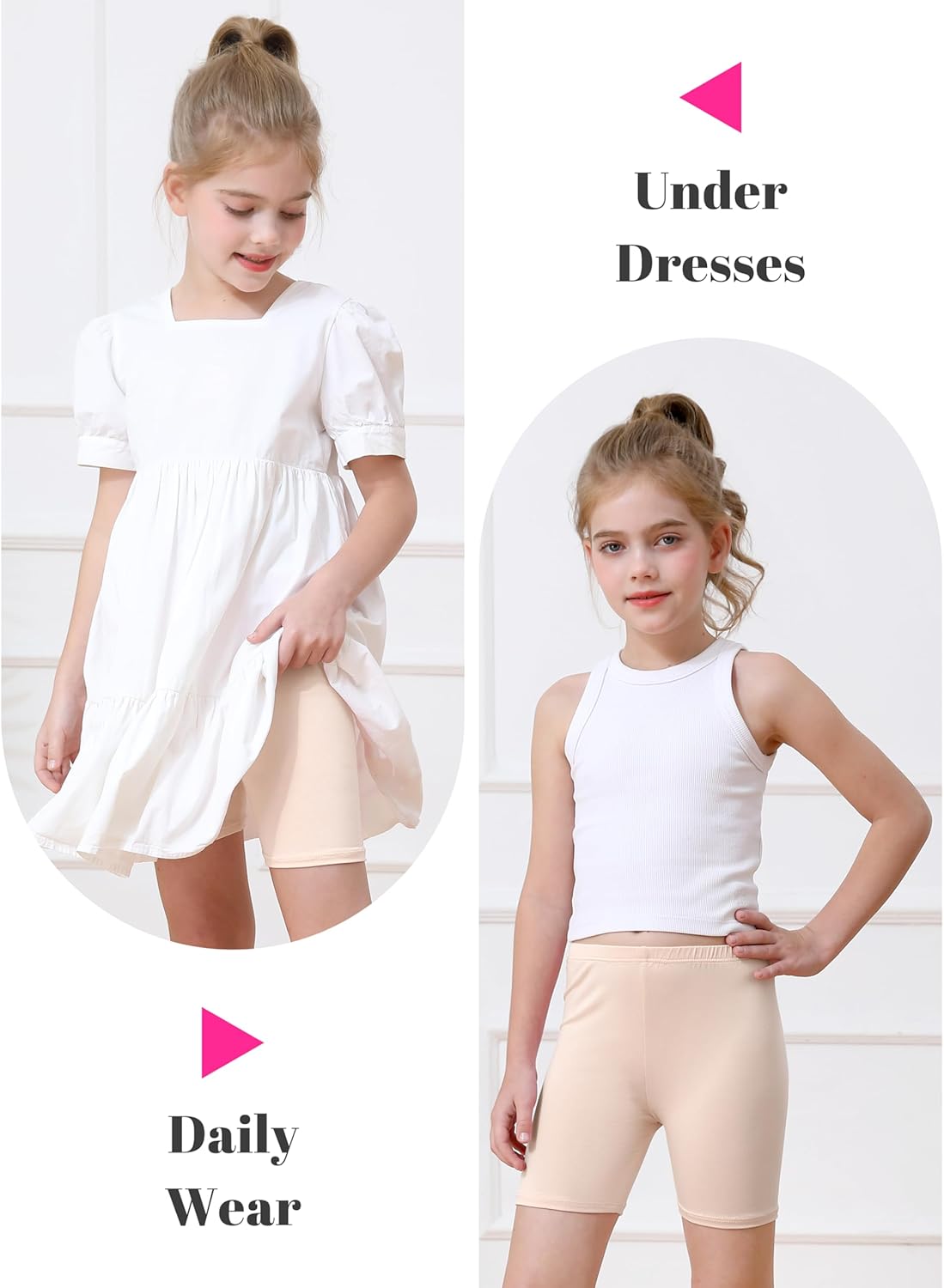 Thumbnail 3 de Resinta 6-Pack Girls Bike Shorts Under Dress Dance Cartwheel Shorts (Multicolor)