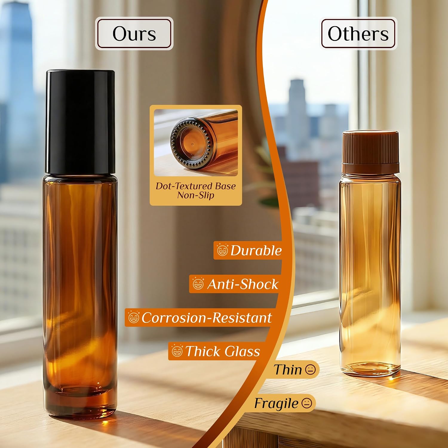 Thumbnail 4 de PrettyCare 4 Pack 10 ml Amber Glass Roller Bottles