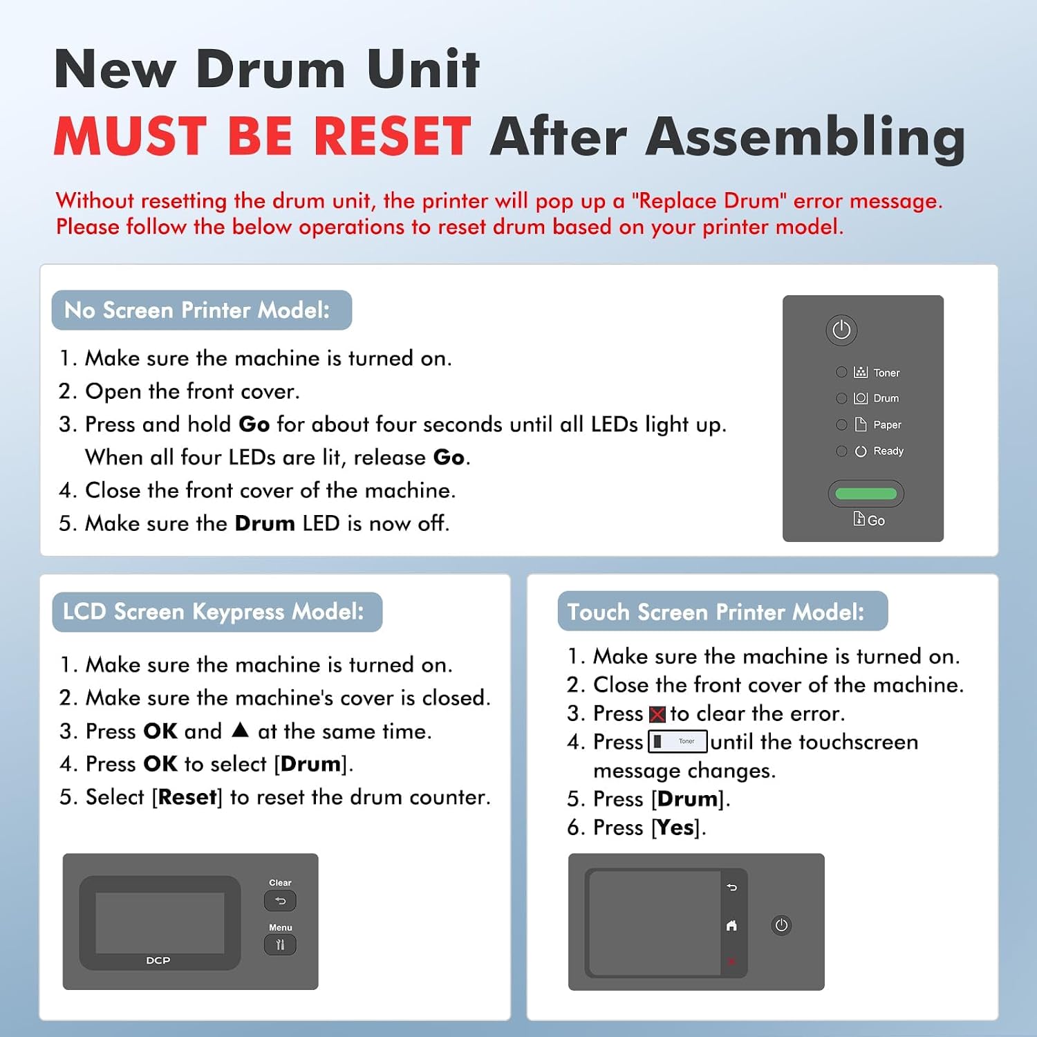 Thumbnail 6 de Cool Toner DR-830 DR830 Compatible Drum Unit, 2-Pack, Black