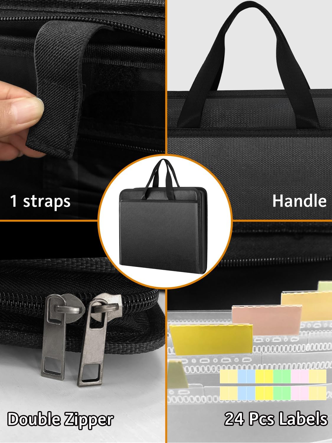 Detalle de onvvippiv WJB001B Fire-Resistant A4 Accordion File Organizer, 13 Pockets