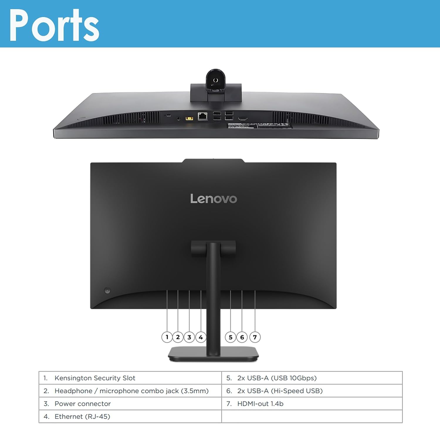 Detalle 2 de Lenovo All-in-One Desktop, 23.8-Inch Display