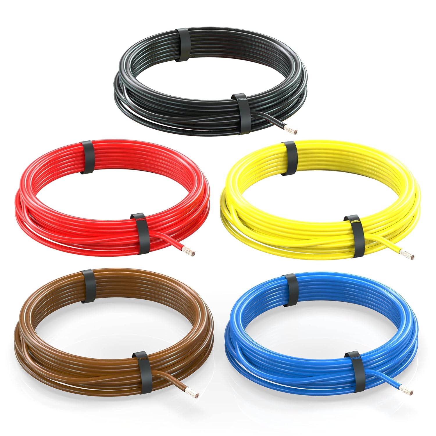 Detalle de AUPROTEC câble unipolaire FLRY-B 6,0 mm² rouge en anneau (5 m)
