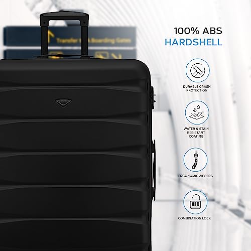 Detalle 2 de Flight Knight Set of 3 Lightweight ABS Case Suitcases (Cabin, Medium & Large) with 5‑Year Warranty