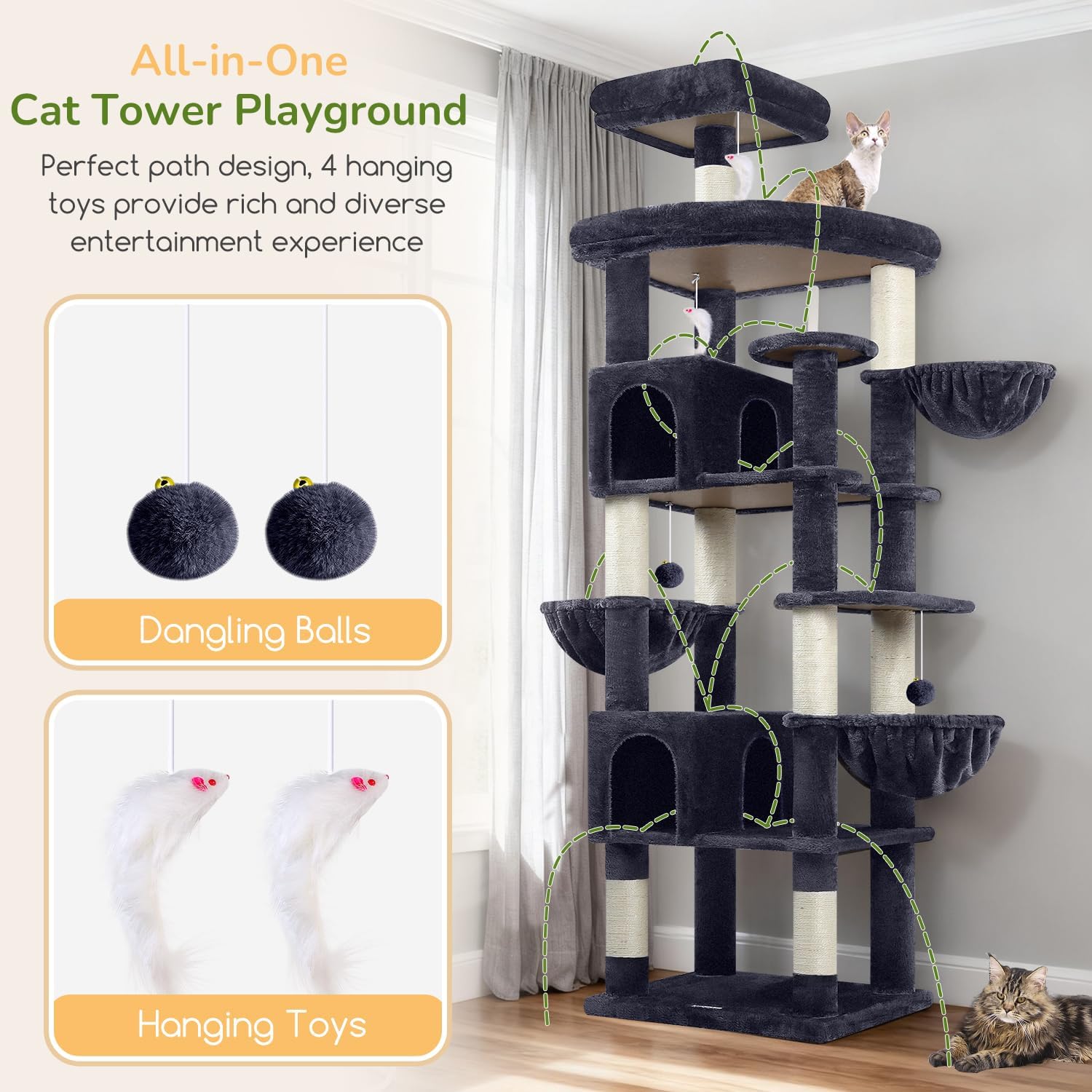 Detalle 1 de Globlazer Cat Tree Tower 82-Inch