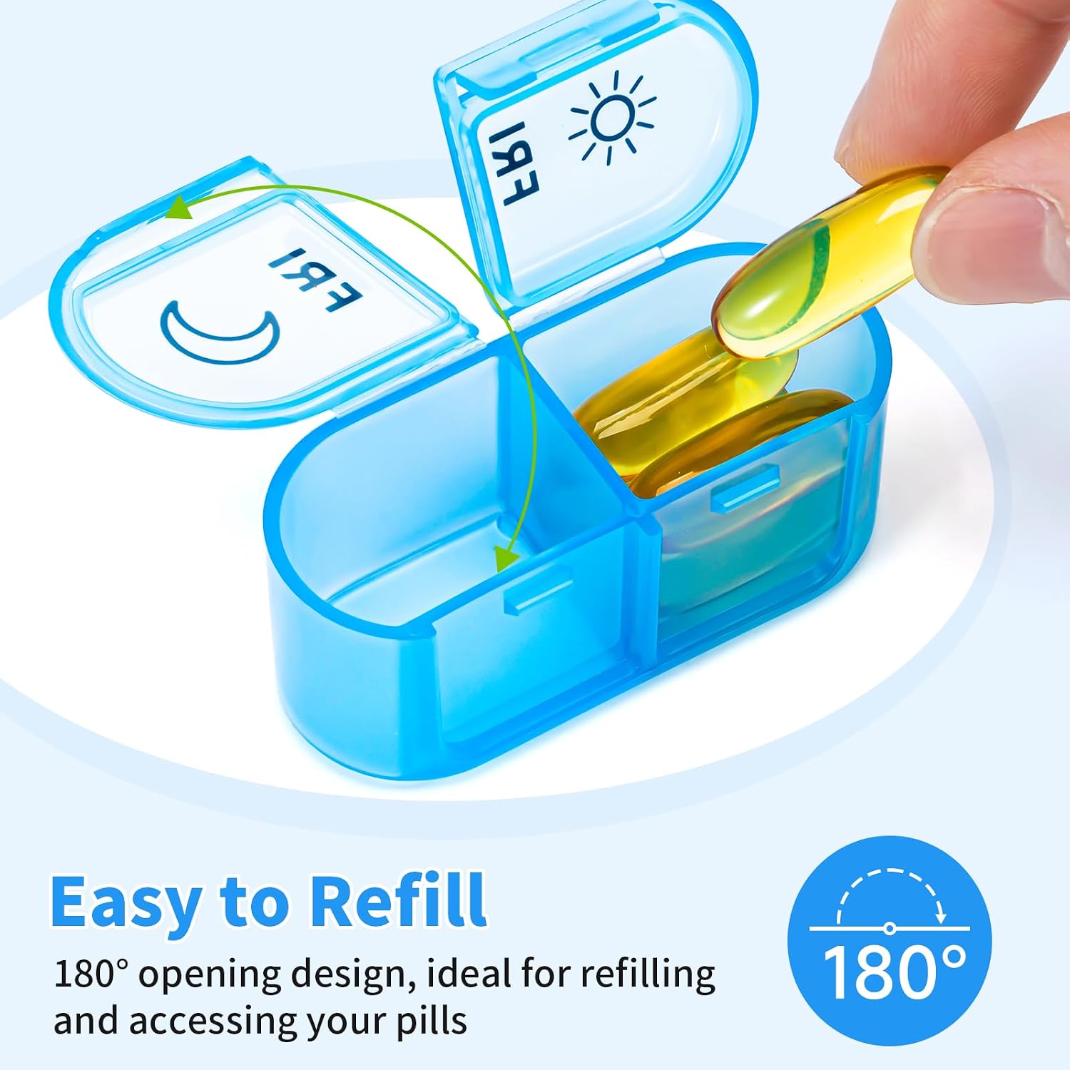 Thumbnail 3 de Weekly Pill Organizer 2 times a day – Tablettenbox für 14 Tage, Blau