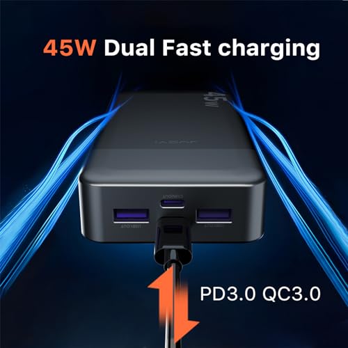 Detalle de JUOVI 45W Power Bank 20000mAh: ricarica rapida e multi-dispositivo per lavoro e viaggio