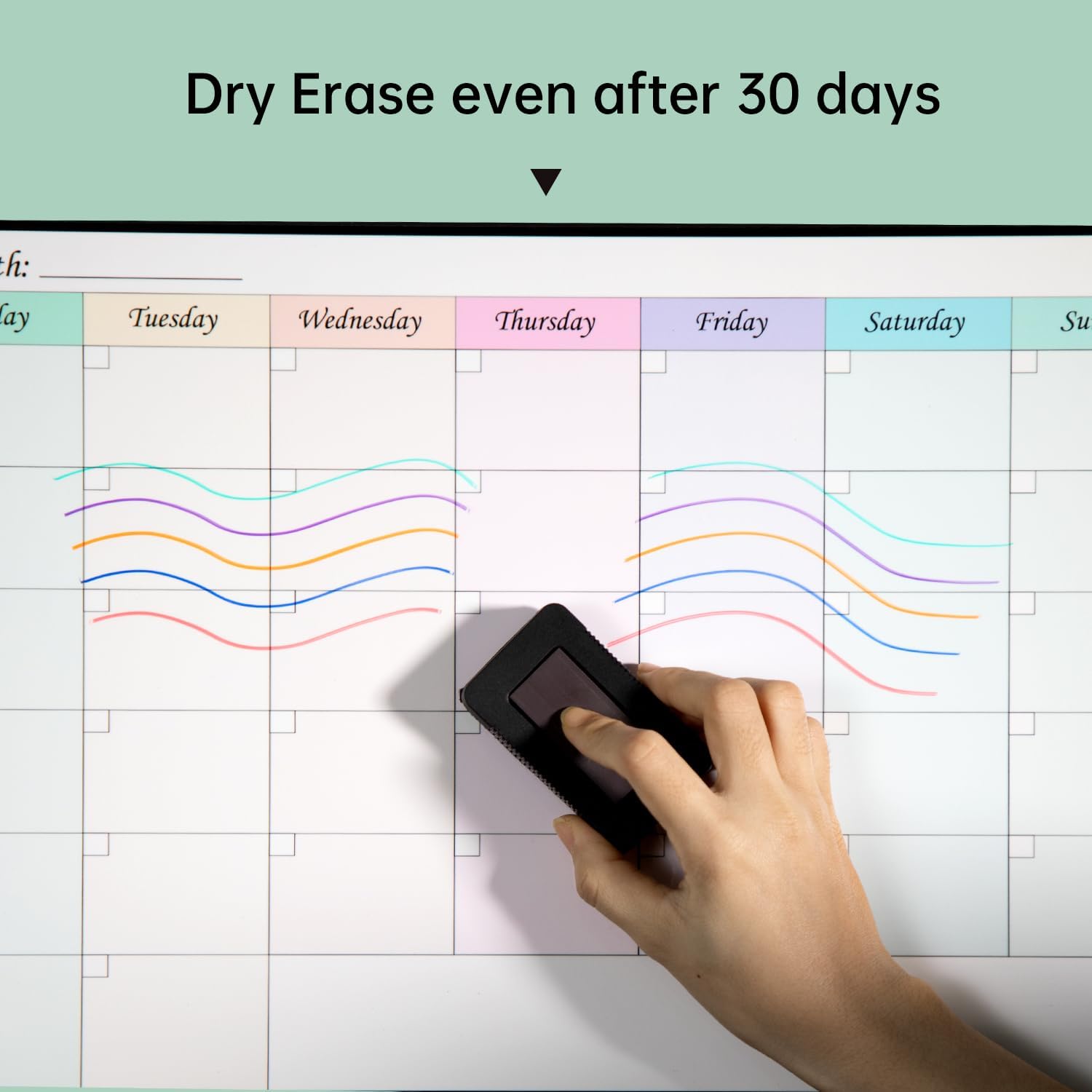 Thumbnail 4 de MCCORL Magnetic Fridge Whiteboard Calendar (Weekly/Monthly Planner) for family reminders