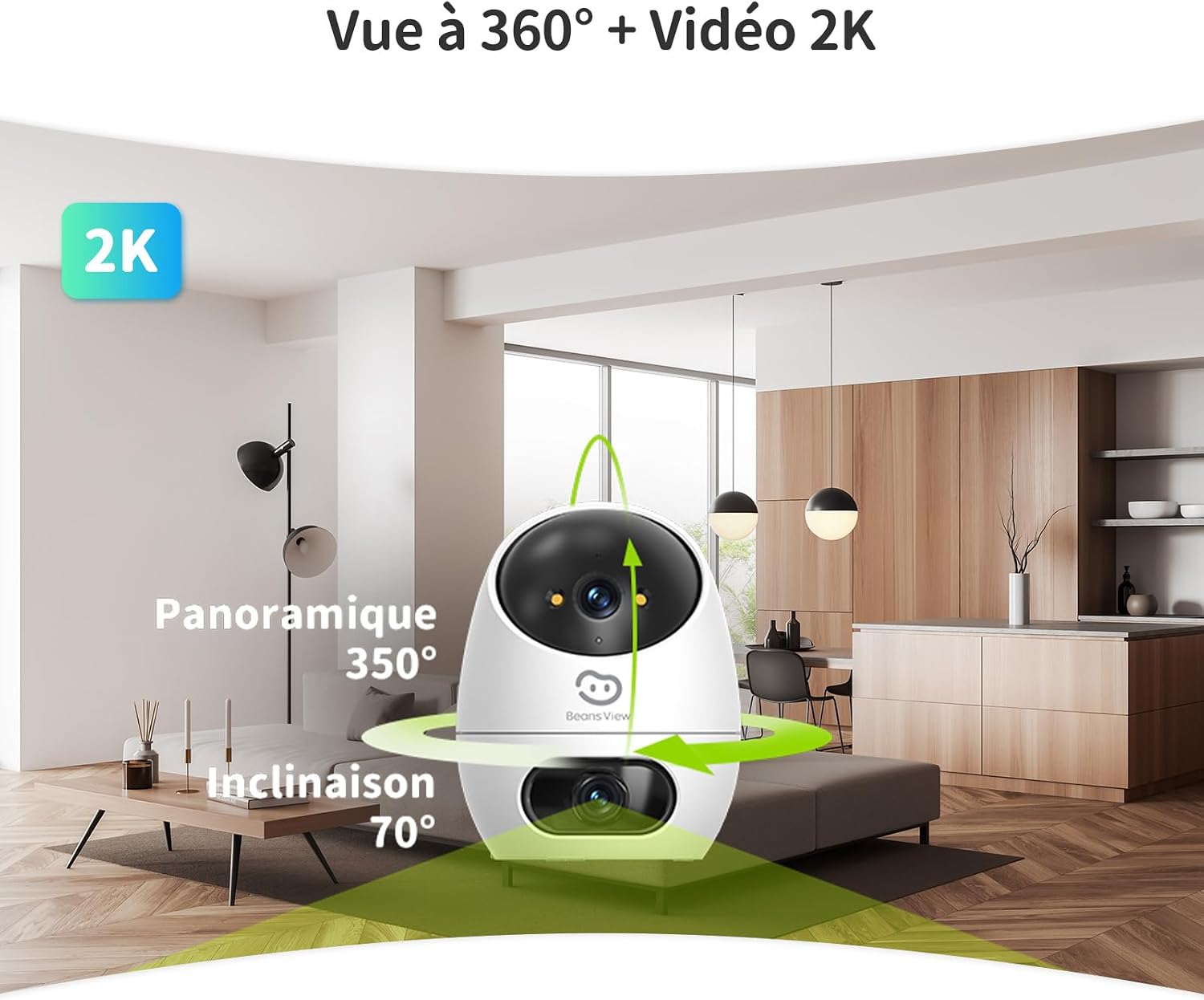 Thumbnail 6 de Beans View D220 Caméra Intérieure 2K double objectif
