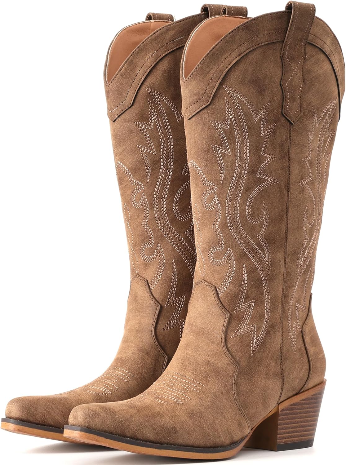 Thumbnail 6 de IUV Women's Cowboy Boots with Chunky Heel – Handcrafted Embroidered Western Cowgirl Boots