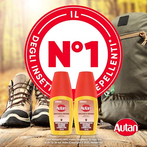 Detalle de Autan Zecche e Tafani Vapo, Spray Antizanzare 2 x 100 ml: protezione rapida e resistente all’acqua