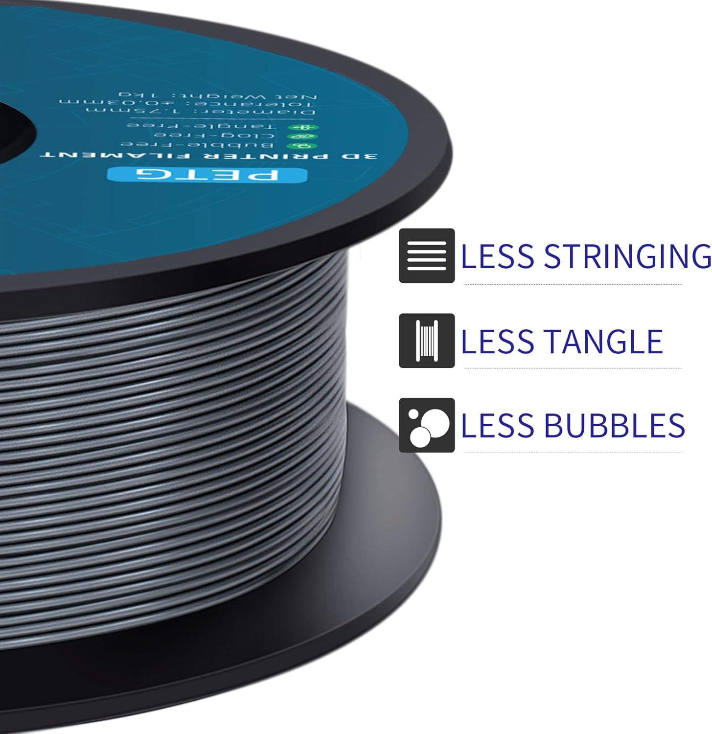 Thumbnail 3 de GEEETECH PETG 1kg 1,75 mm Spule Silber 🧶