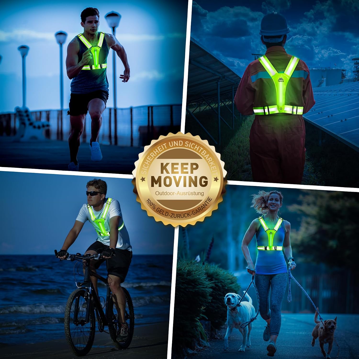 Thumbnail 6 de Topward Warnweste Sicherheitsweste Fahrrad, High-Vis Reflektierende Weste ⌚🚴?