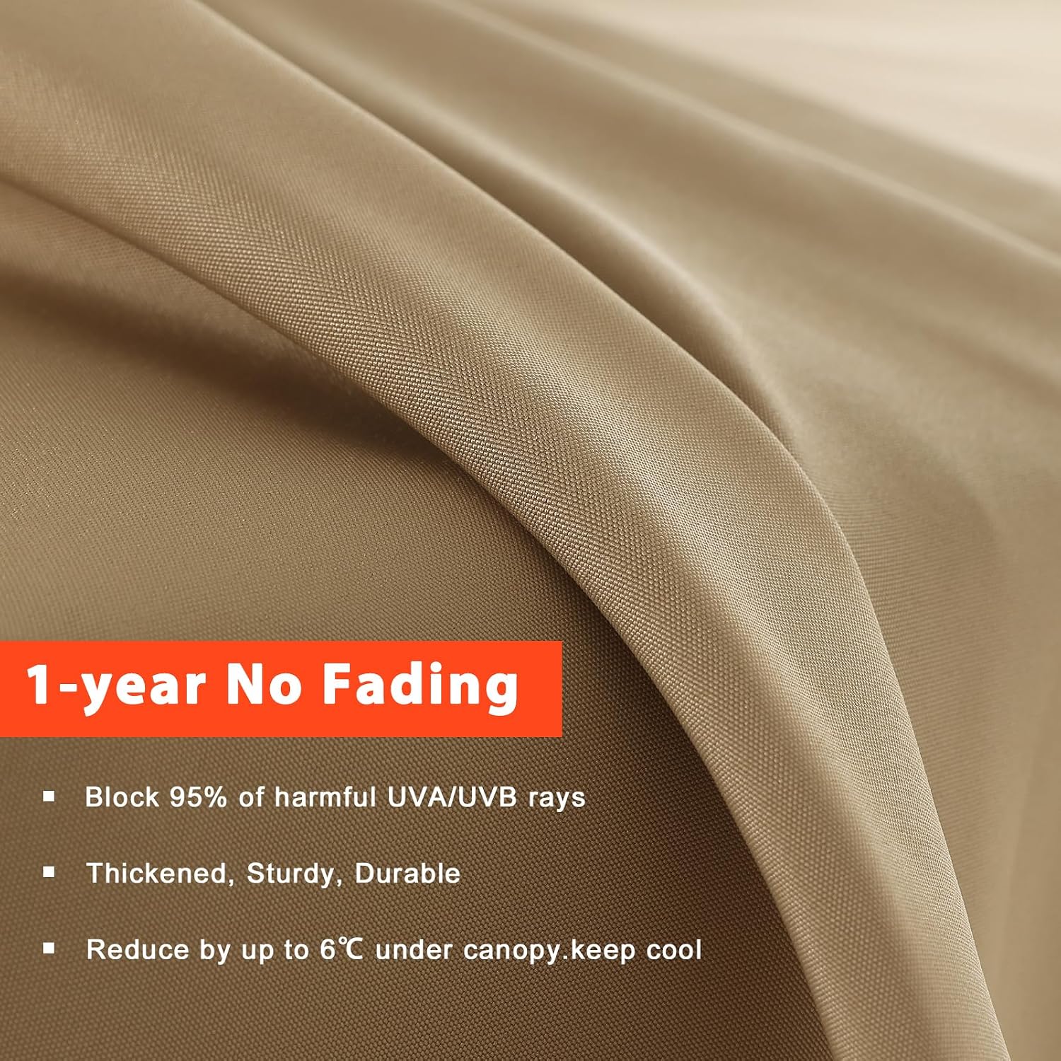 Detalle de MASTERCANOPY Patio Umbrella Replacement Canopy, 10 ft, 8-Rib, Gold