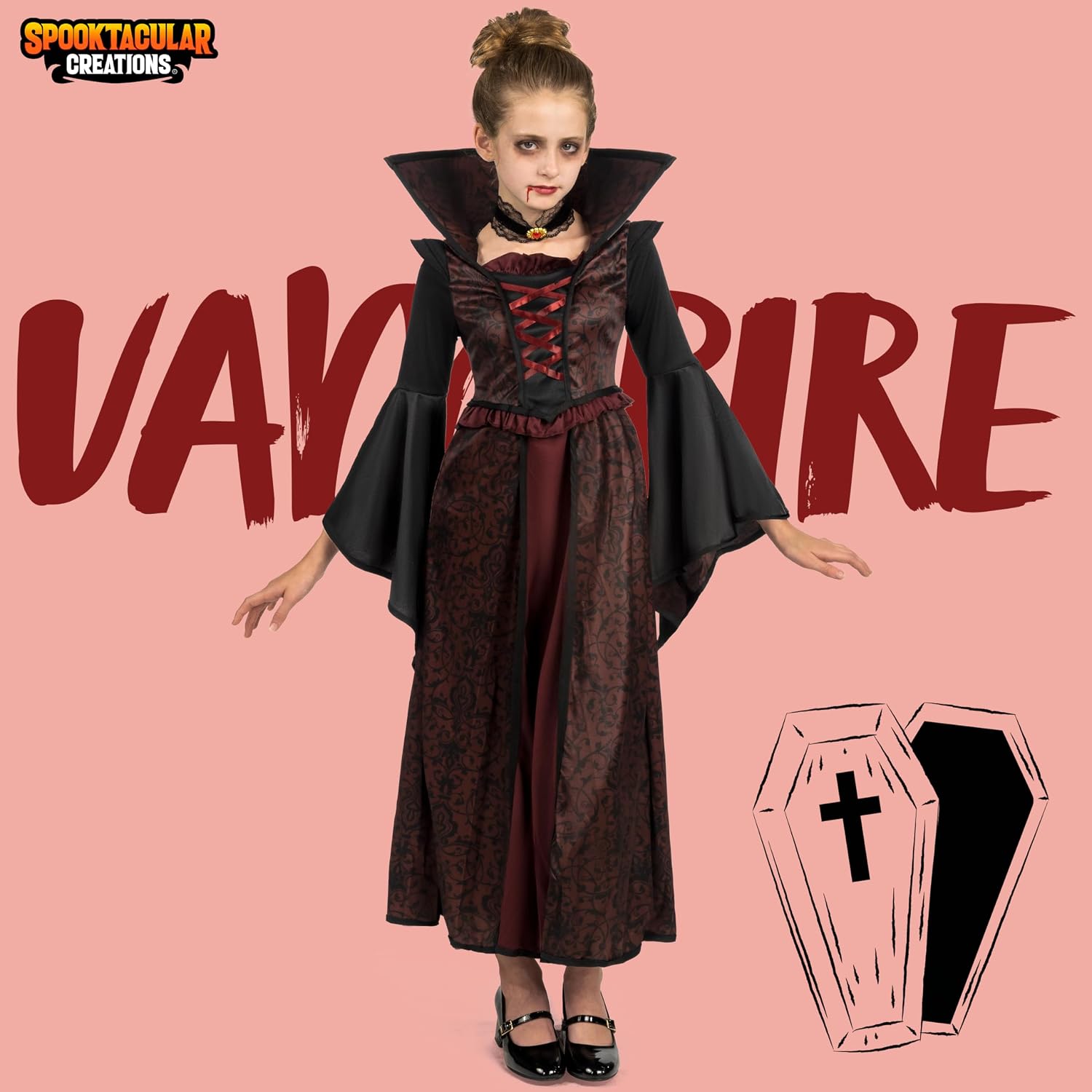 Detalle 2 de Spooktacular Creations Vampirin Kleid 5–7 🎭