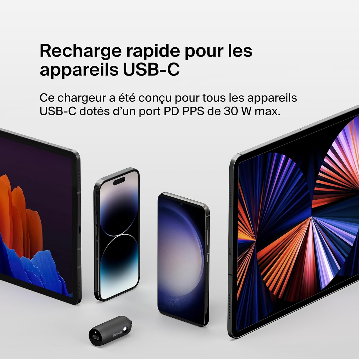 Thumbnail 3 de Belkin Chargeur de voiture BoostCharge 30 W : charge rapide USB-C Power Delivery