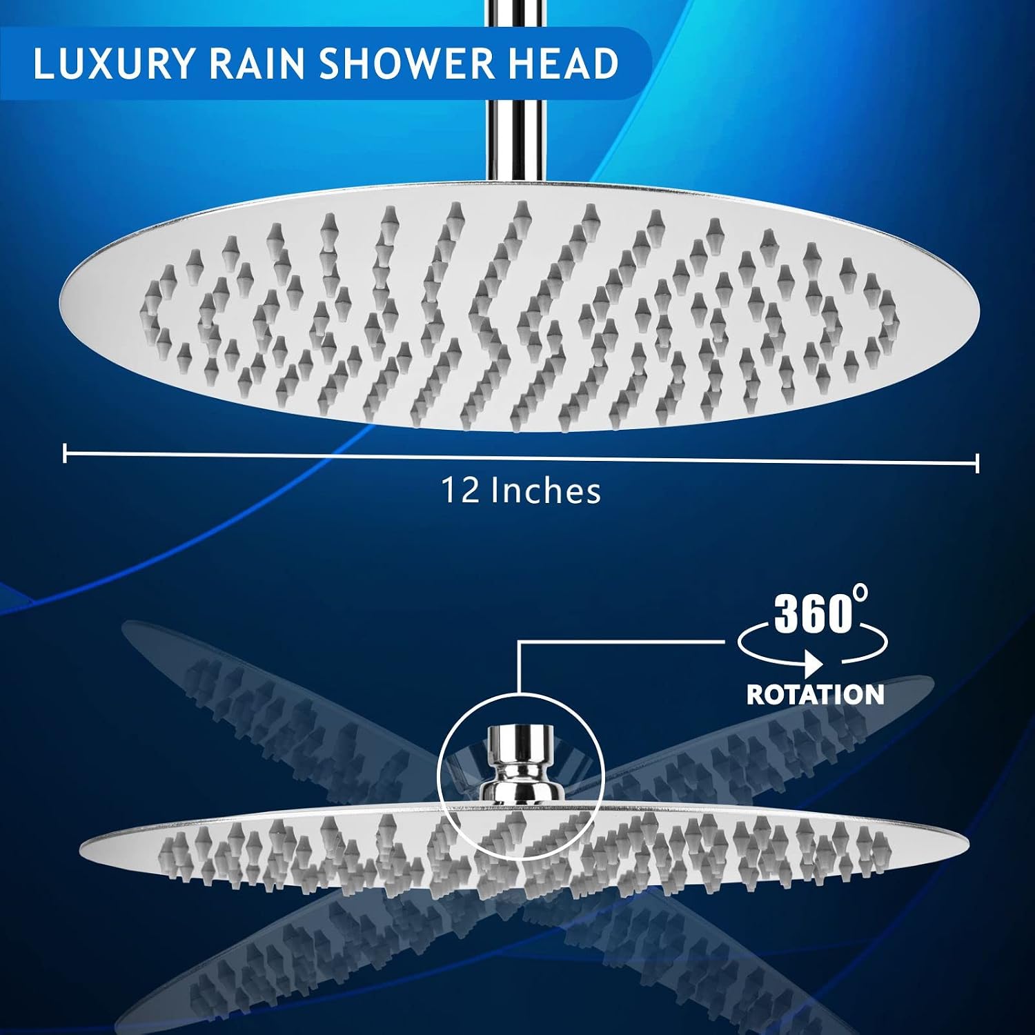 Thumbnail 6 de Voolan 12in Rain Shower Head Chrome