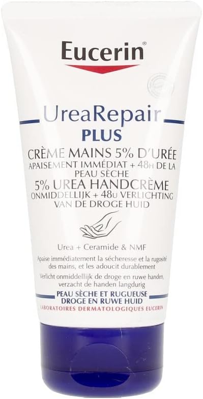 Detalle de Eucerin Repair Hand Creme med 5 % urea och ceramider, 75 ml