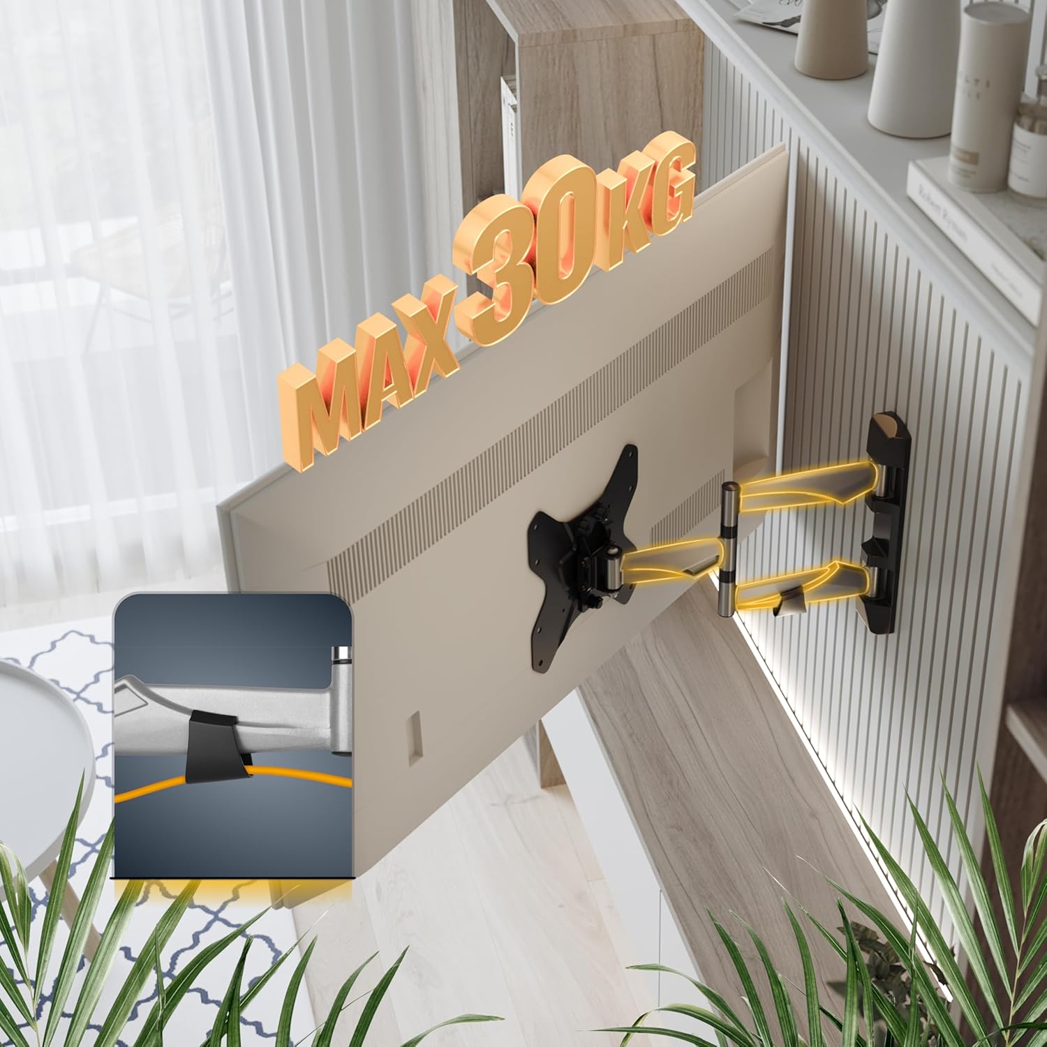 Thumbnail 5 de Support mural TV orientable RICOO Support Murale S3222 inclinable universel 30-55" (VESA 75x75 à 200x200)