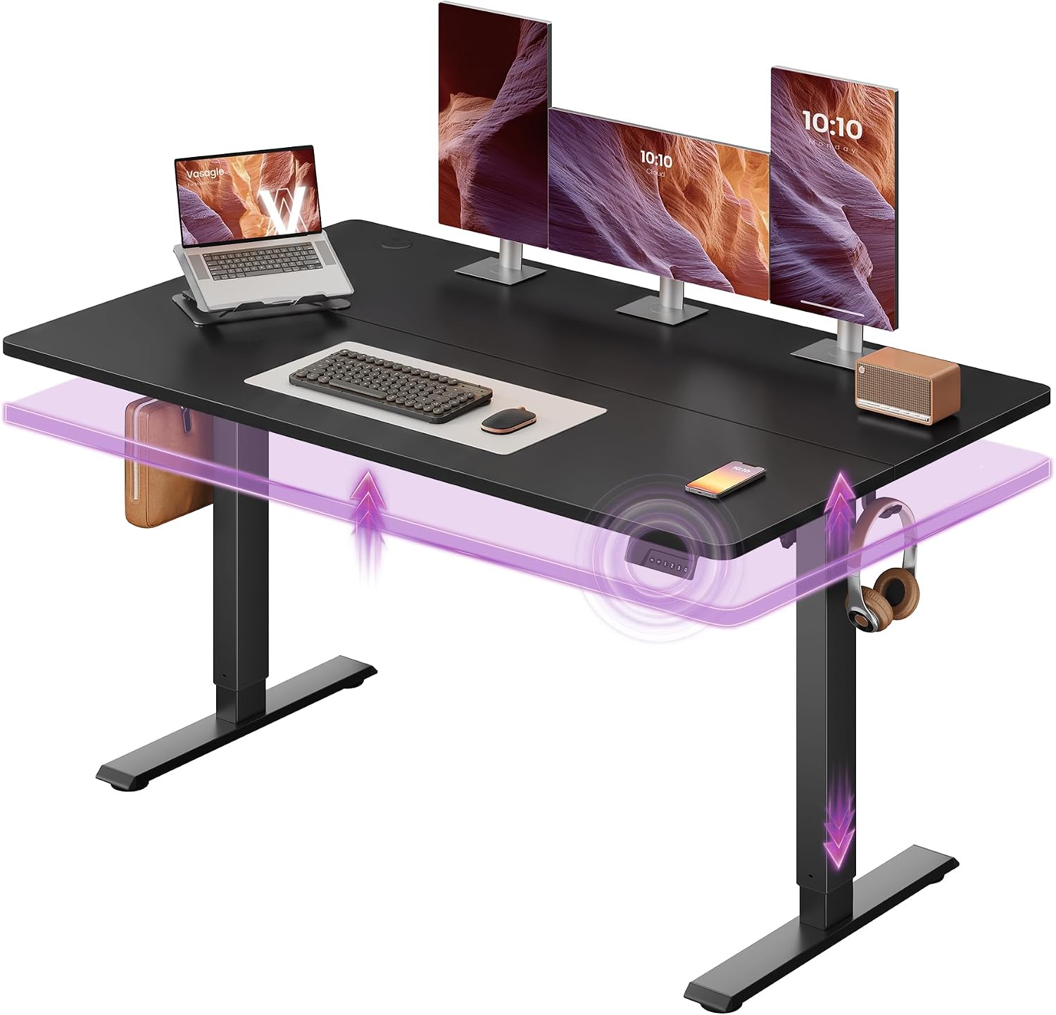 Detalle de VASAGLE ULSD315BZ02SV1 Electric Standing Desk, 55 x 28 Inches, 4 Presets
