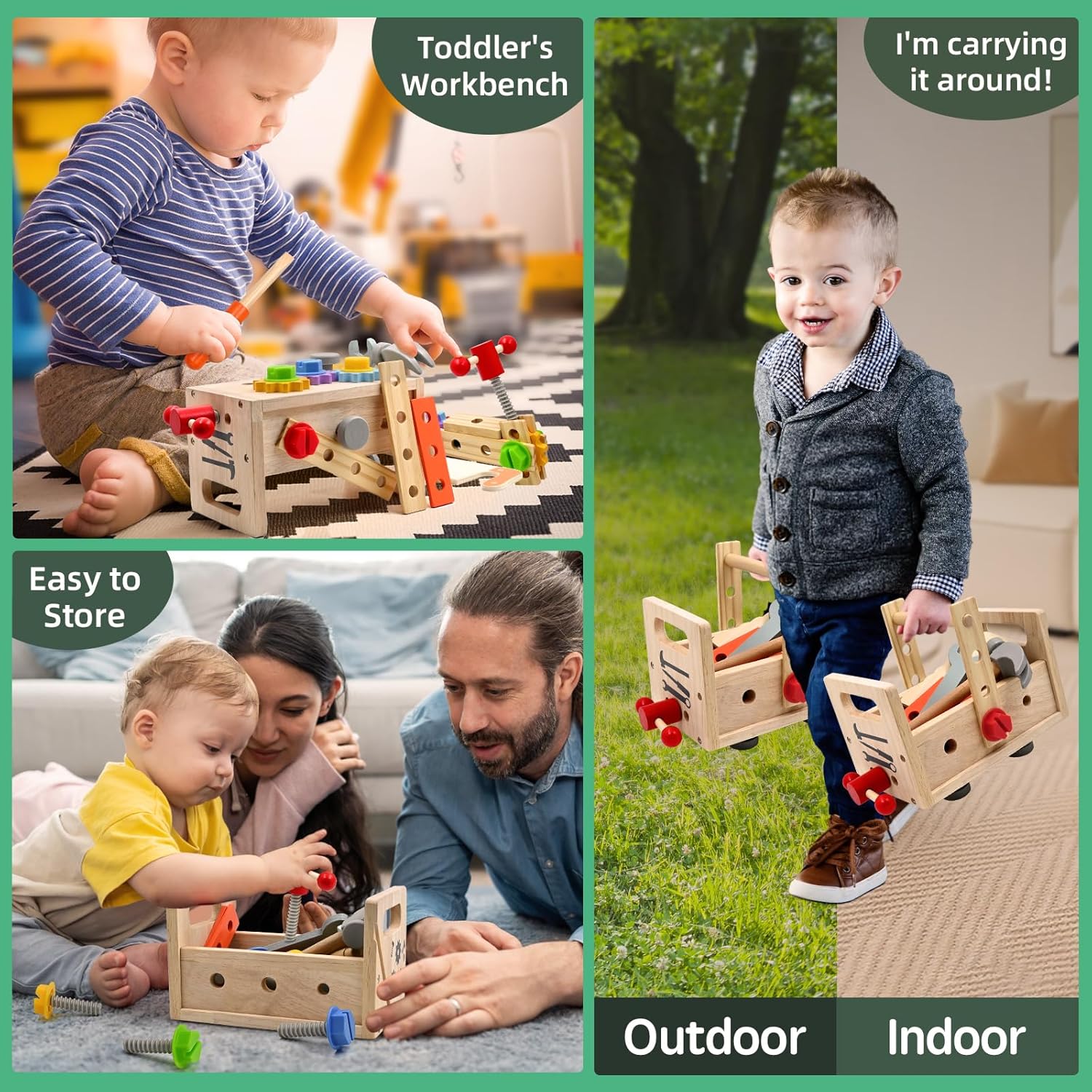 Thumbnail 1 de AiTuiTui Coffret d’outils en bois Montessori DIY (29 pièces) pour enfants dès 3 ans