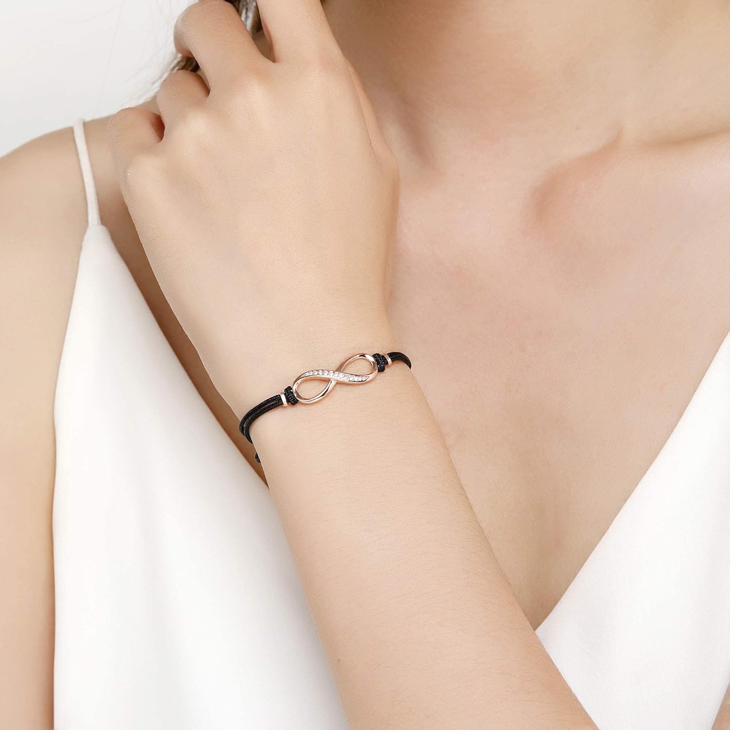 Thumbnail 1 de Jrêveinfini Infini Bracelet Femme en argent sterling 925, bracelet corde personnalisable avec boîte cadeau