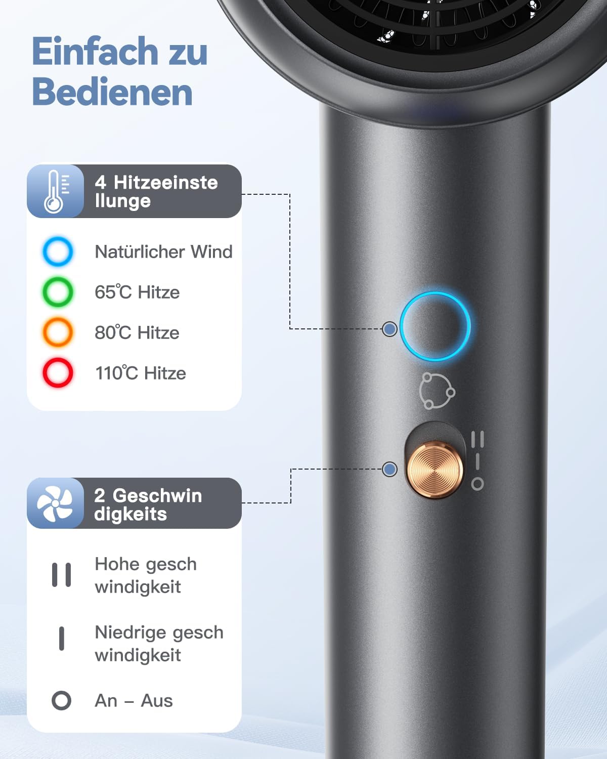 Thumbnail 3 de DEWILY Ionen Föhn 1800W Diffusor