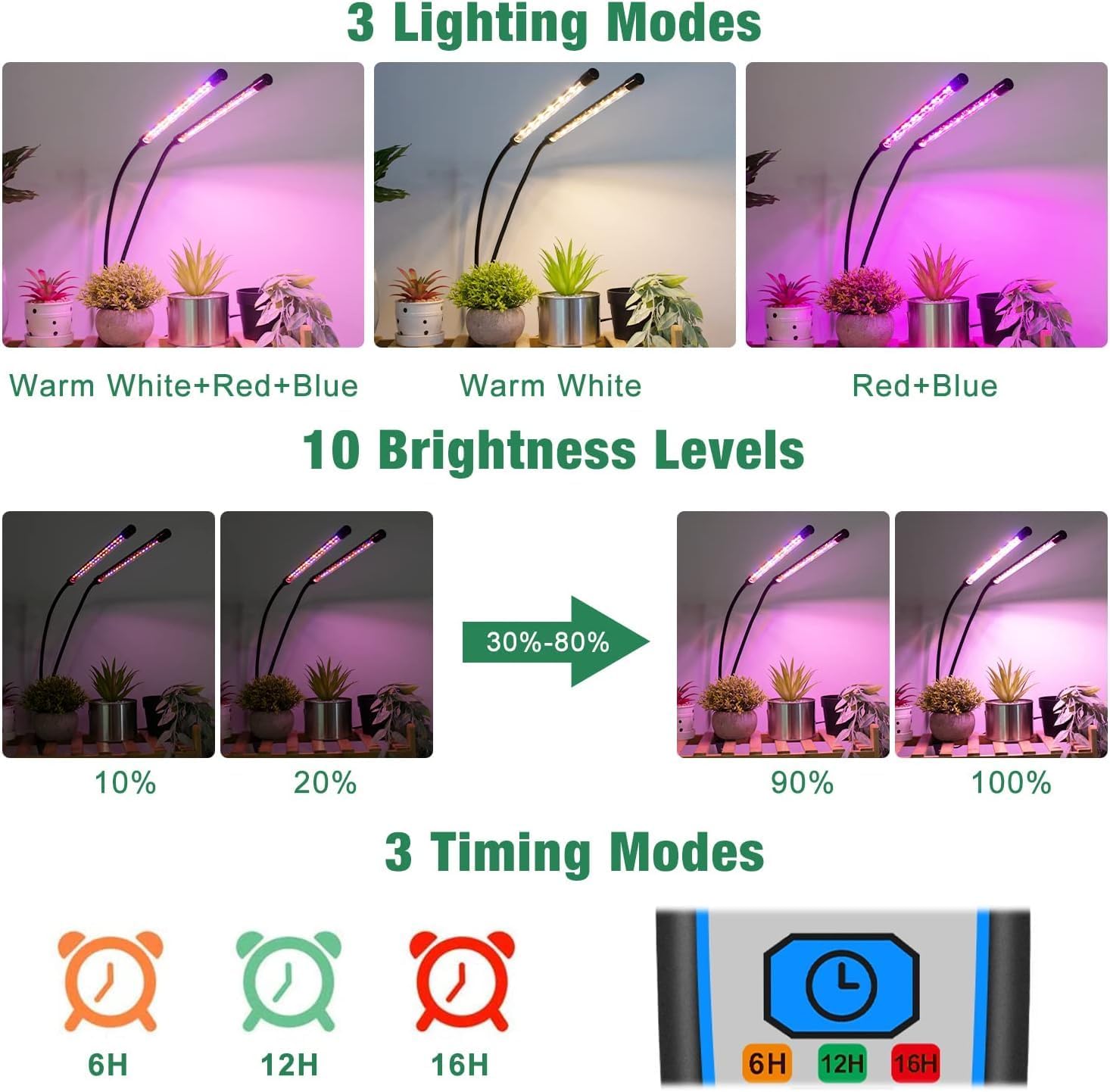 Thumbnail 2 de Garpsen Pflanzenlampe 2Pack mit Timer