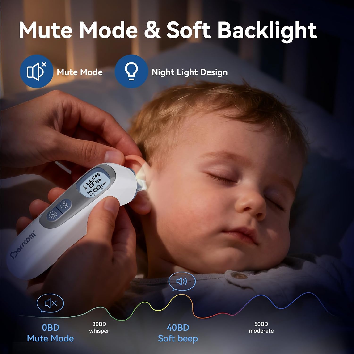 Thumbnail 1 de Berrcom präzises Ohrthermometer mit vorgewärmter Sonde – Altersmodus für Babys & Erwachsene