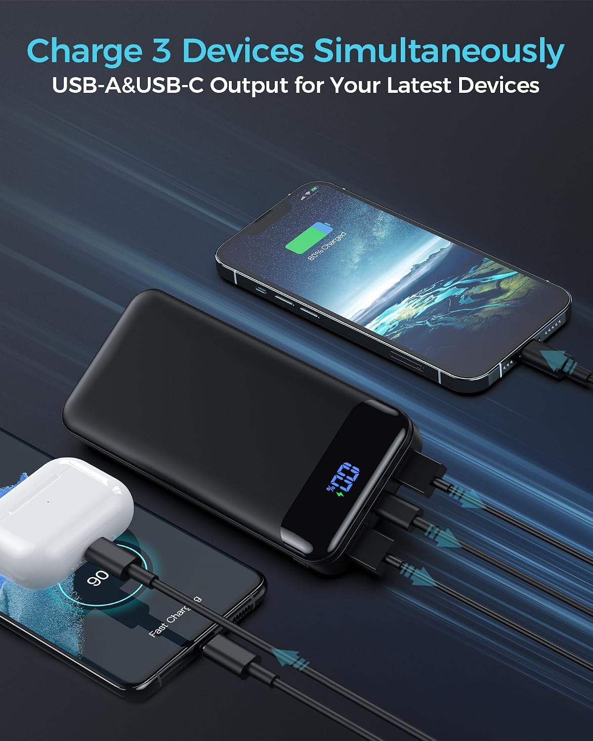 Thumbnail 3 de Power Bank 27000mAh Portable Charger with 22.5W Fast Charging