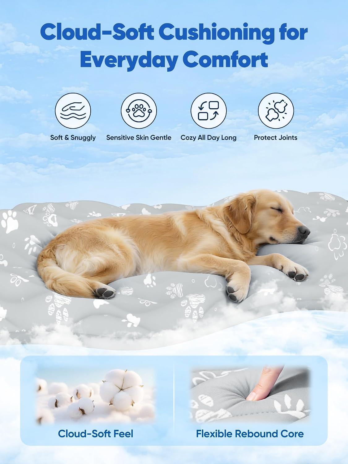 Detalle 2 de Rywell PE-PM-0013-GY-RY-XL Dog Cooling Mat, 44 x 32 in, Washable
