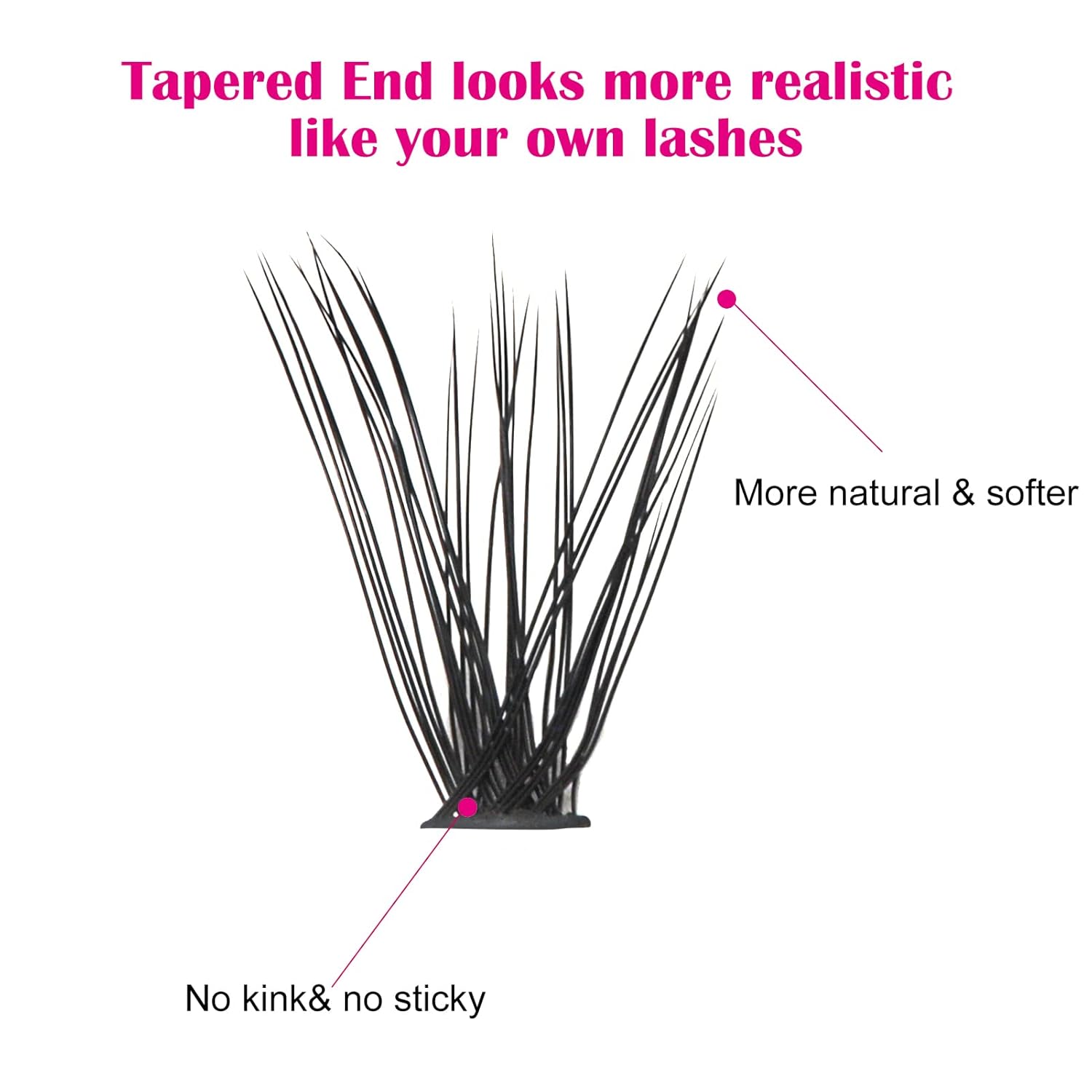 Detalle de Fadlash Cluster Wimpern (40 Wurzel) D Curl 0,07 mm – 12 mm, mittlere Länge, 120 pcs für DIY