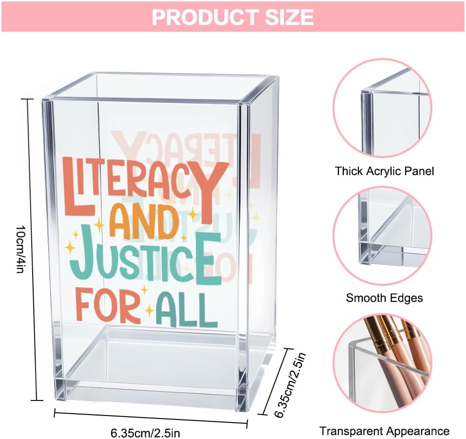 Thumbnail 1 de Vgrti Acrylic Cosmetic Pencil Holder, 2.5 x 2.5 x 4 Inches
