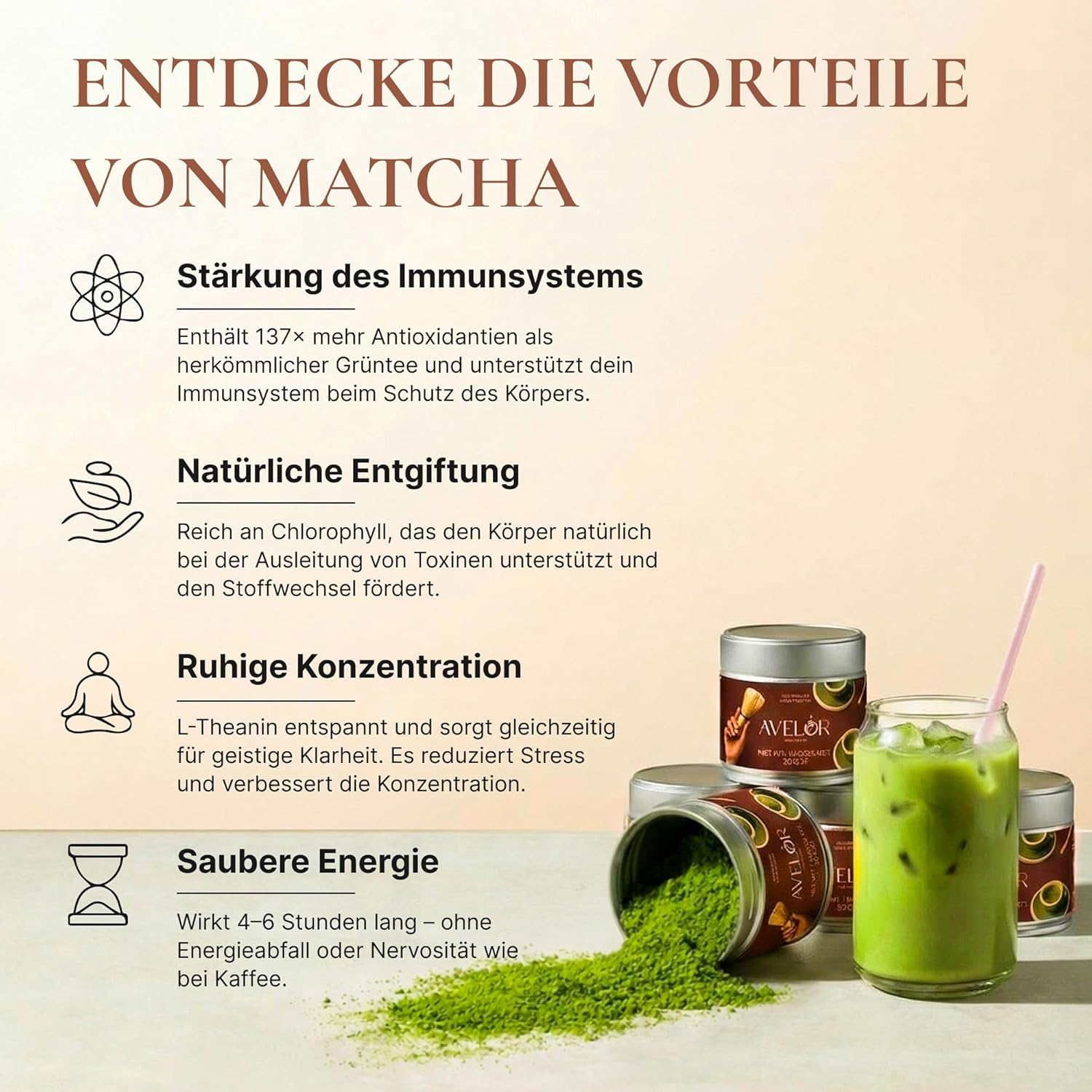 Thumbnail 5 de AVELOR Ceremonial Matcha Pulver – Premium Matcha aus erster Ernte, 30 g in aromatischer Metalldose
