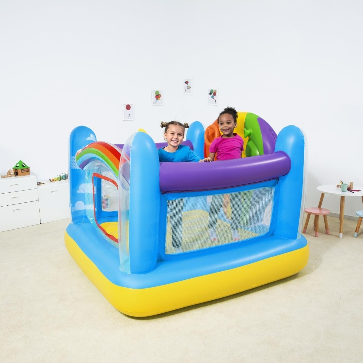 Detalle 2 de Bestway 52269-4 Castello Gonfiabile Jumpin' Balloon – divertimento gonfiabile per bambini dai 3 anni
