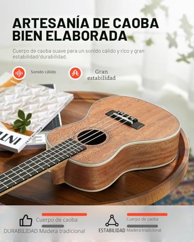 Thumbnail 3 de Donner Ukelele Concierto DUC-200 23" – kit completo para iniciación y uso diario