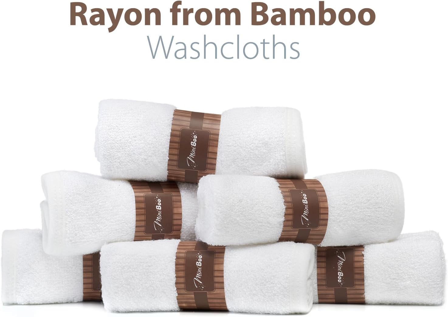 Thumbnail 4 de MINIBOO Bambus-Babywaschlappen 6er-Pack – extra weich, saugstark und hypoallergen (25x25 cm, Weiß)