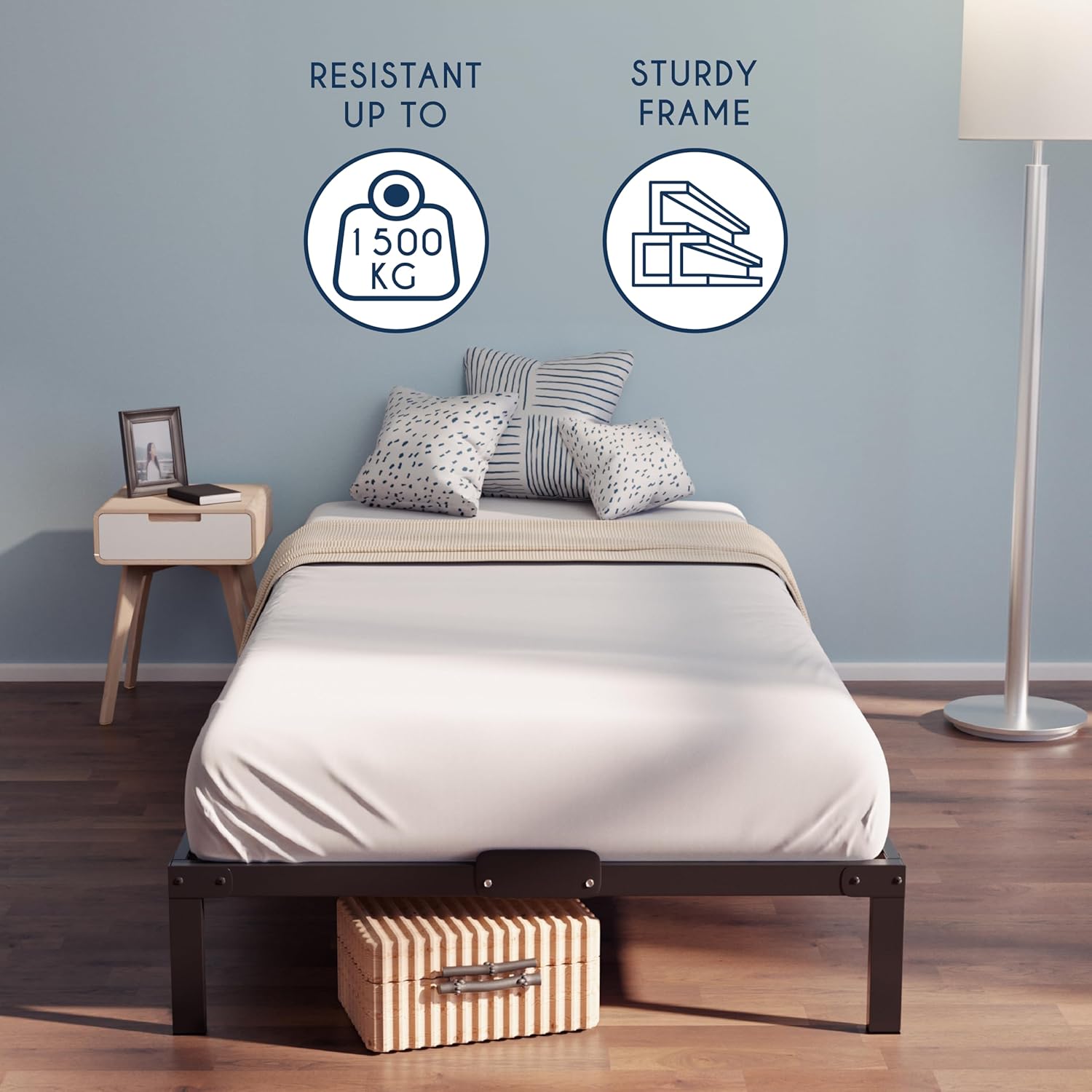 Thumbnail 2 de Dreamzie Small Double Metal Bed Frame 120x200 with 35cm Storage
