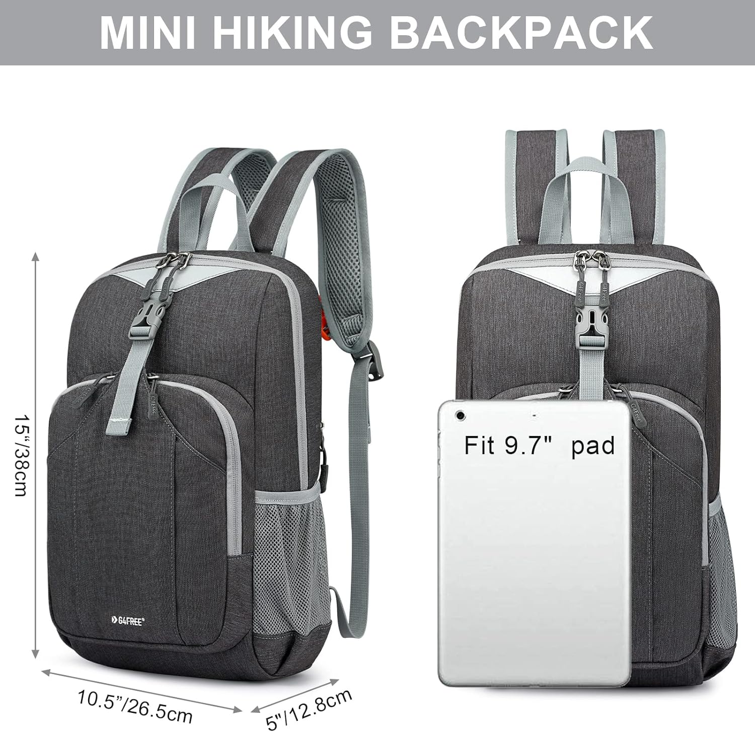 Detalle de G4Free 10L Small Backpack: Multi‑Purpose Daypack for Travel, Hiking, and Everyday Adventures