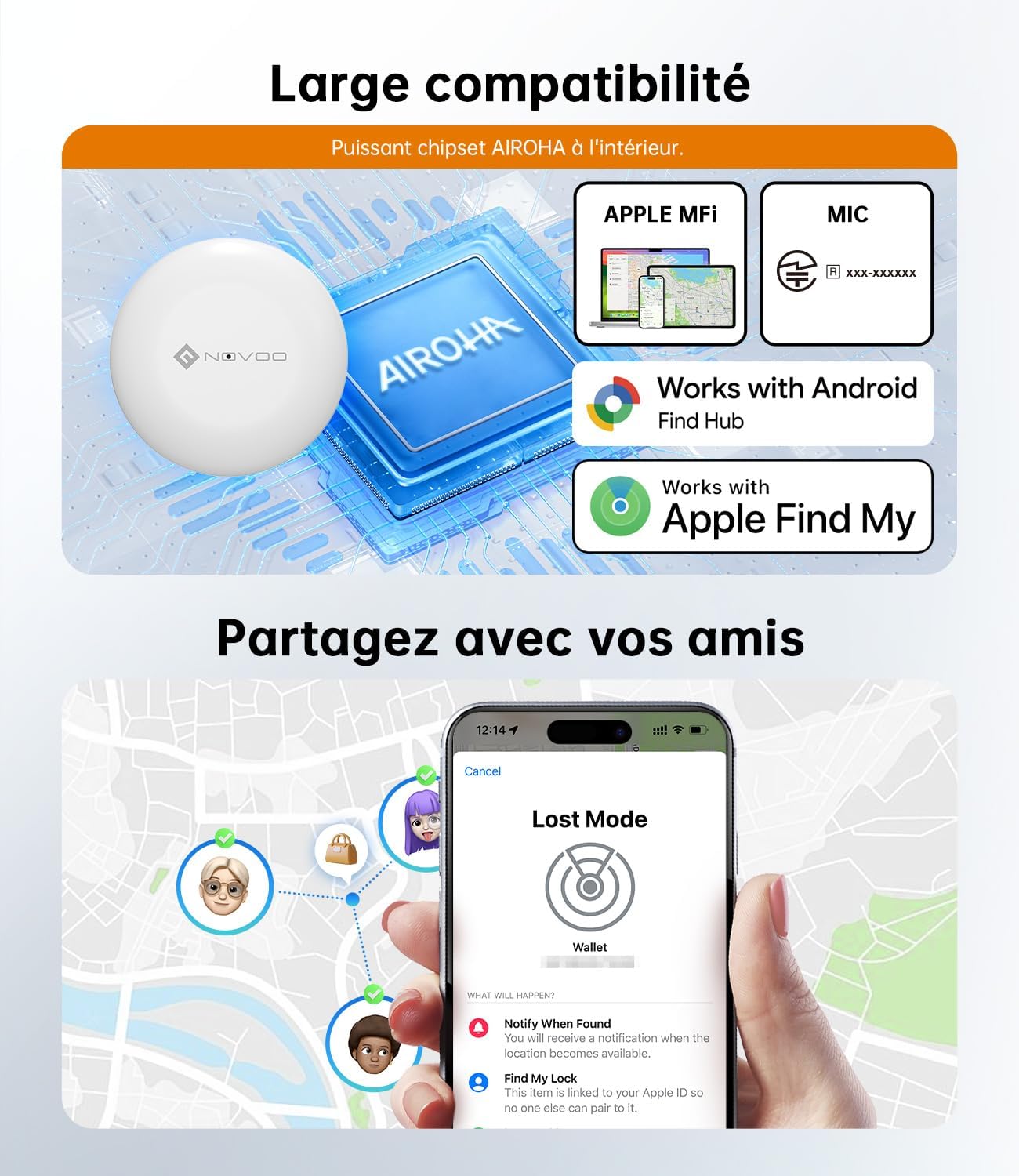 Thumbnail 5 de NOVOO Smart Tag 4 Pack Étiquette Bluetooth