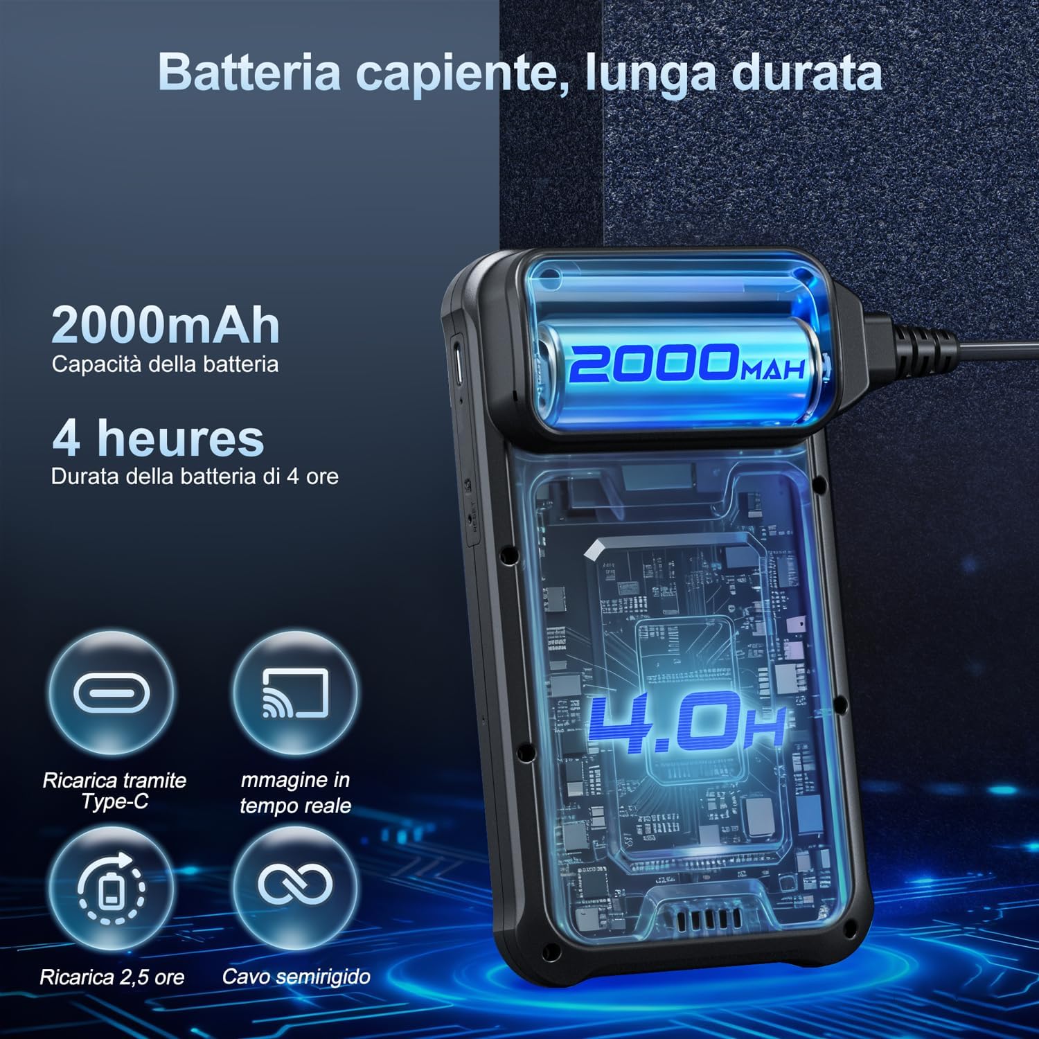 Thumbnail 4 de SKYBASIC Endoscopio Industriale con Schermo 4,3'' HD 1080P e Cavo 10 m – Ispezione Imperscrutabile