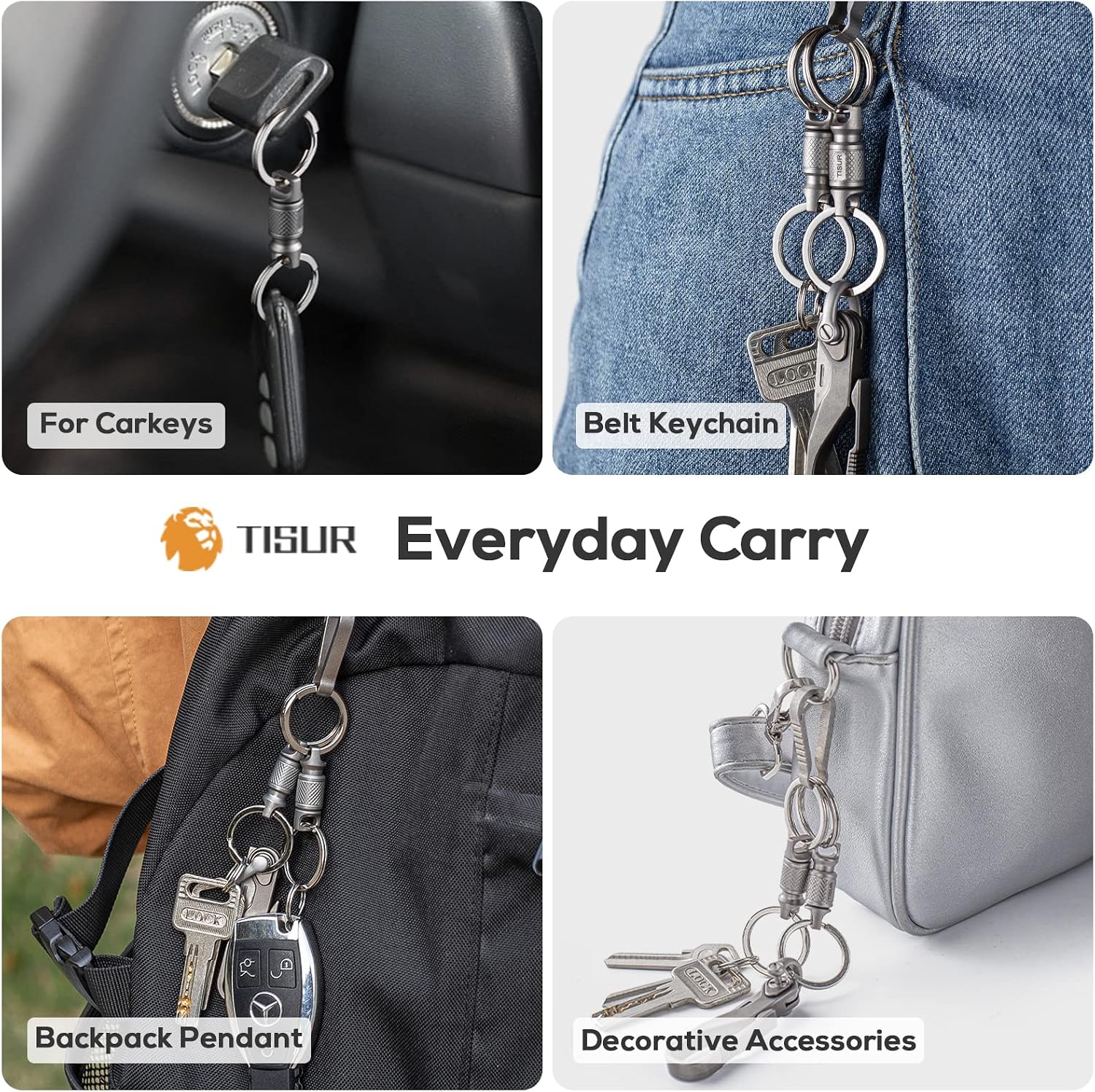 Thumbnail 4 de TISUR Quick-Release Keychain, Titanium