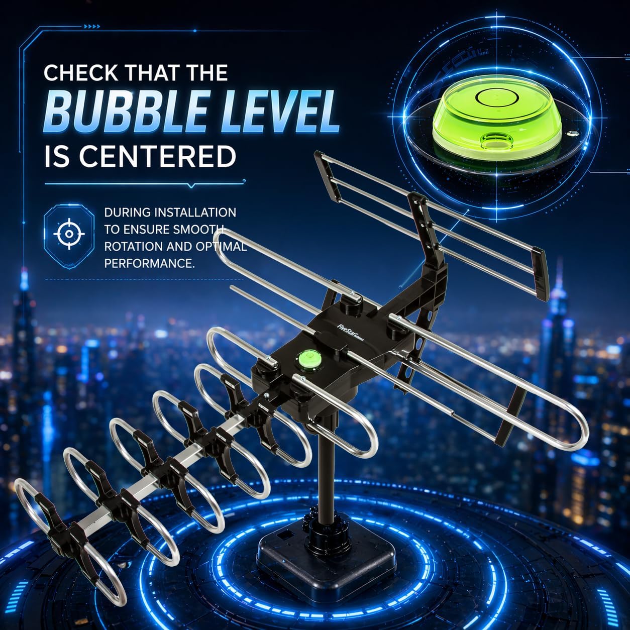 Thumbnail 4 de Five Star 2026 Upgraded Outdoor TV Antenna — 200 Mile Range, Motorized 360° Rotation