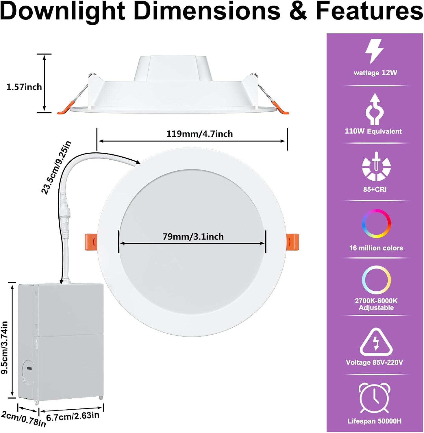 Thumbnail 6 de ChangM Smart Recessed Lights 4-inch
