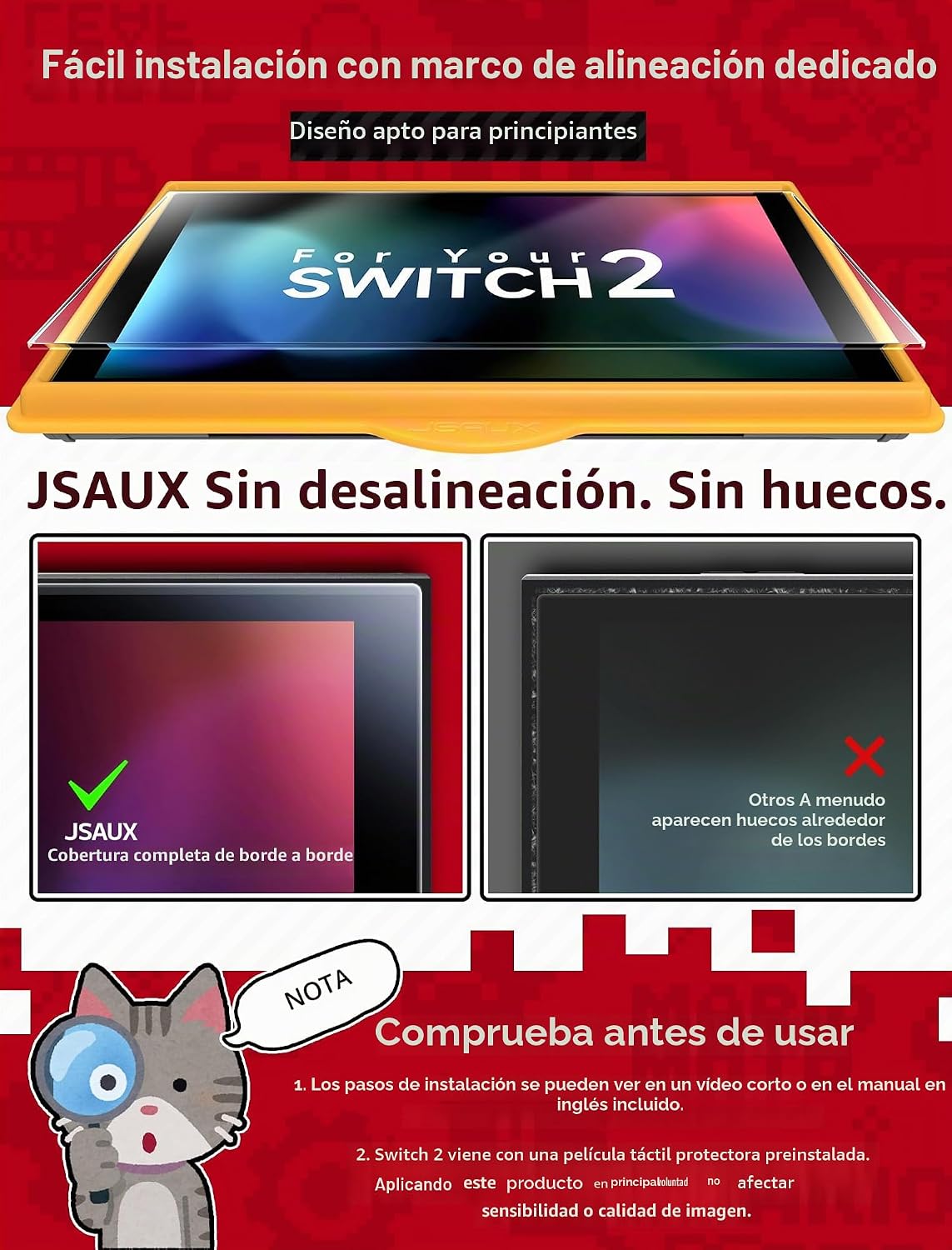 Thumbnail 2 de JSAUX Protector Pantalla Nintendo Switch 2