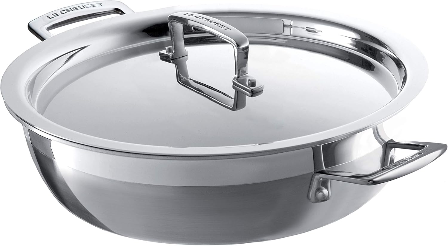 Thumbnail 1 de Le Creuset 3-Ply Stainless Steel Shallow Casserole with Lid, 26 cm