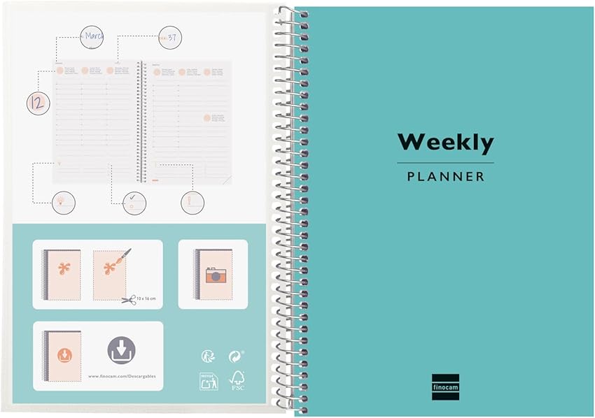 Thumbnail 2 de Finocam Mytime Semana Vista Vertical — Agenda sin fechar 1 semana